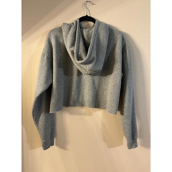 Wild Fable cropped gray hoodie sweatshirt Womens size Large - Picture 2 of 3